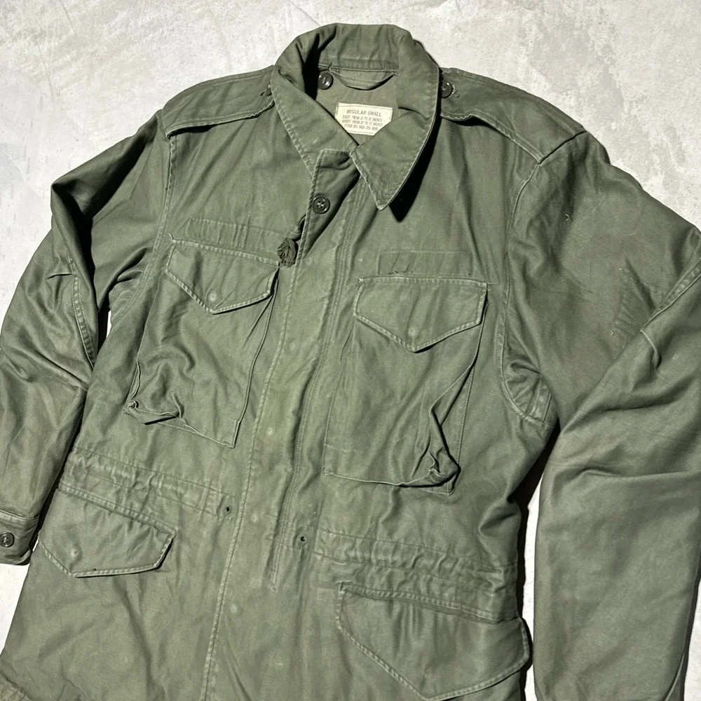 VTG Vietnam War US Coat Man's Cotton Wind Resistant Sateen 9 OZ OG 107 1960s SM - Picture 2 of 15